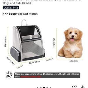 Black and Gray Pet Carrier Backpack
